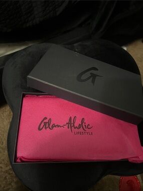 Brown Embossed Leather Wallet with Repeating Glamaholic logo